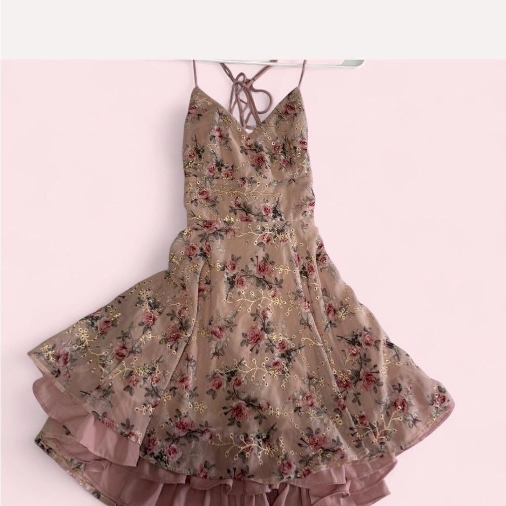 Lucy in the Sky Floral Mauve Kids Dress